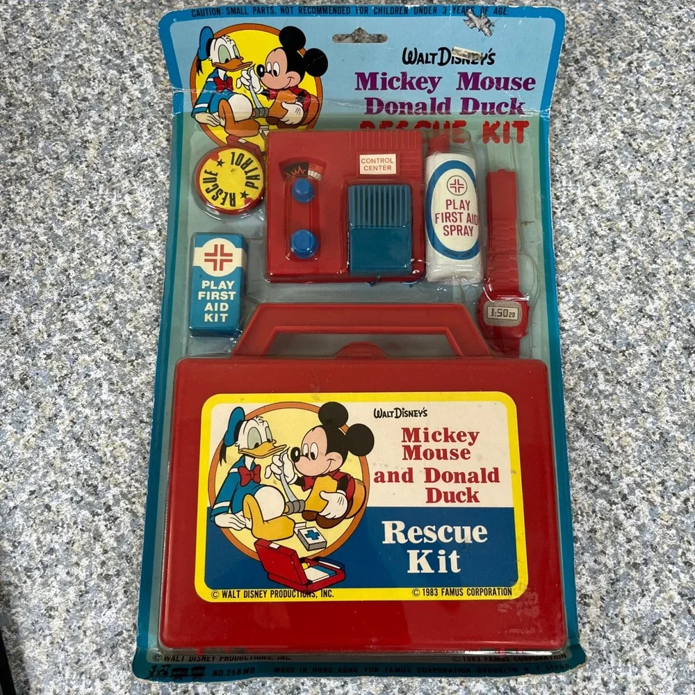 Vintage 1983 Disney Mickey Donald Duck Rescue Kit Famus 258WD Sealed NOS